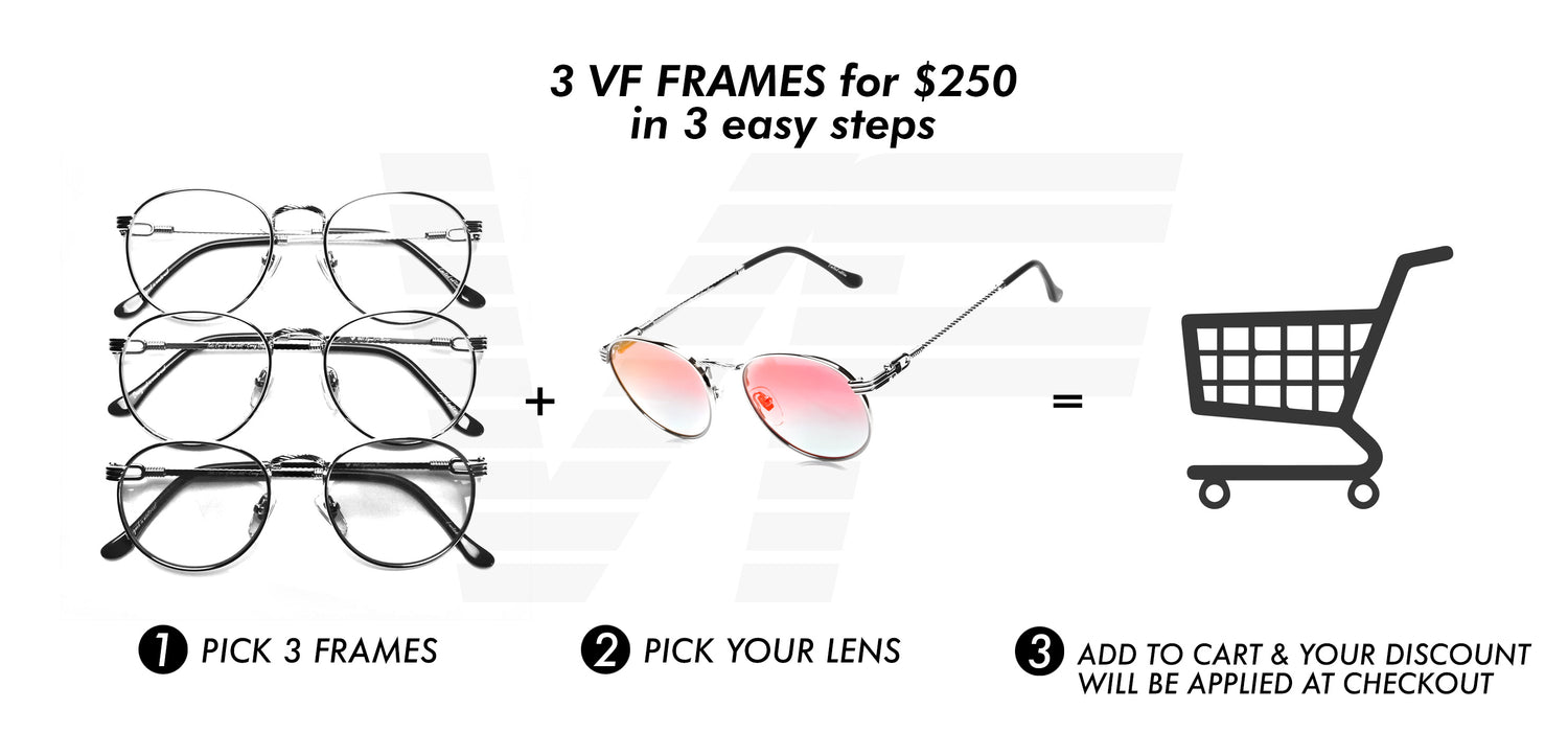 3 VF FRAMES FOR $250 IN 3 EASY STEPS