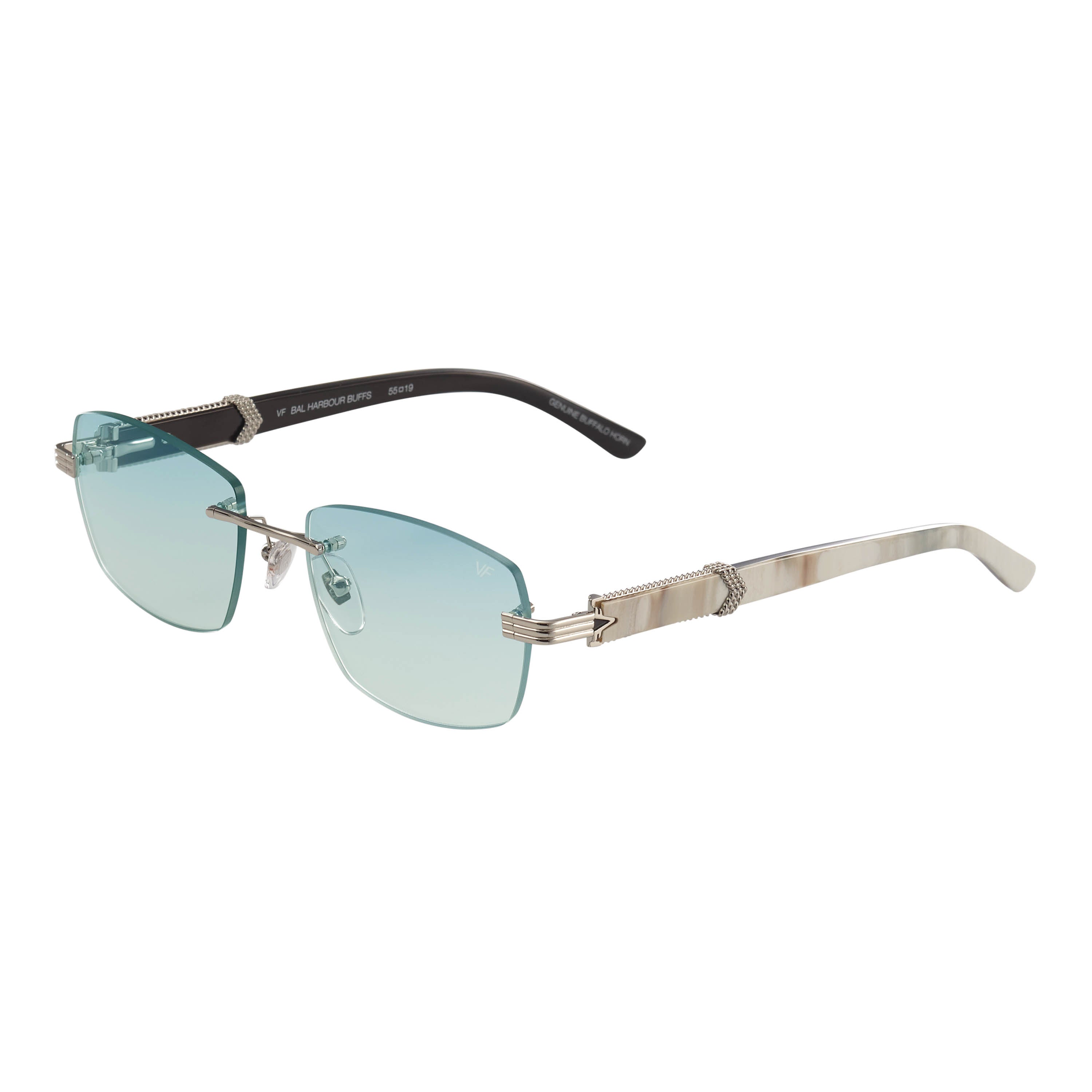 Bal Harbour Buffs Rimless White Buffalo Horn 24KT White Gold Vintage Frames Company